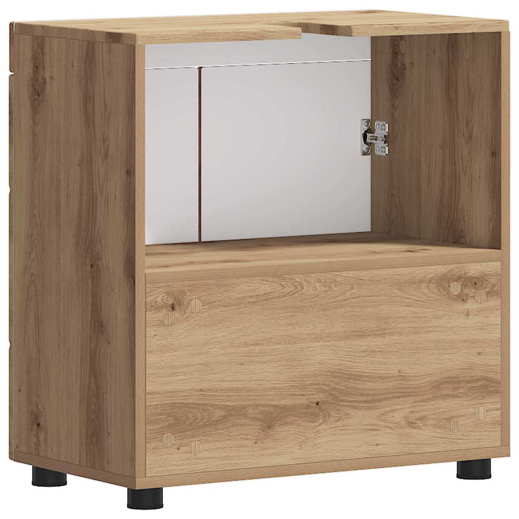 vidaXL Bathroom Basin Cabinet with Storage Artisan oak 60 x 34 x 63 cm