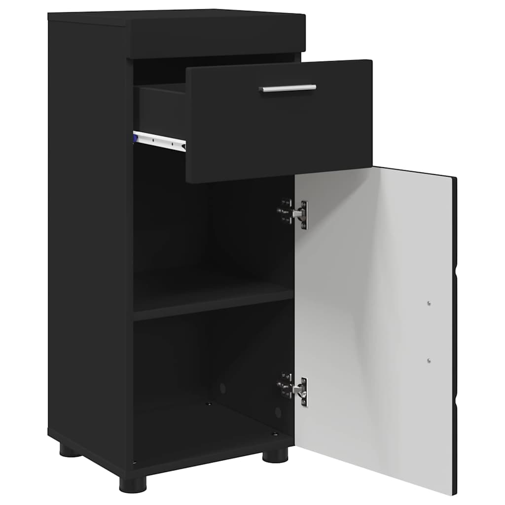 vidaXL Bathroom Cabinet Black 37 x 31.5 x 82 cm Engineered wood