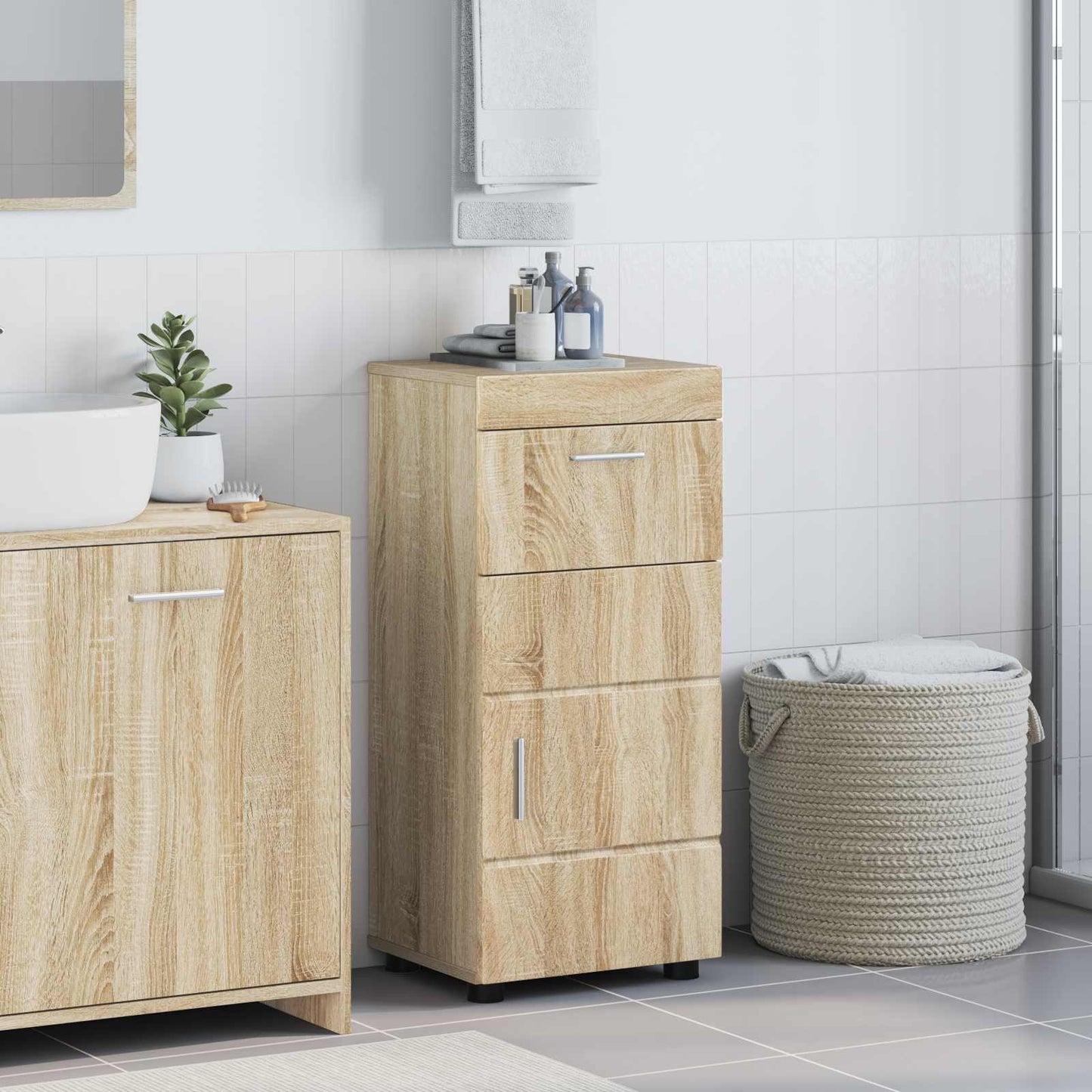 Bathroom Cabinet Set TULUM Sonoma Oak 37 x 31.5 x 82 cm
