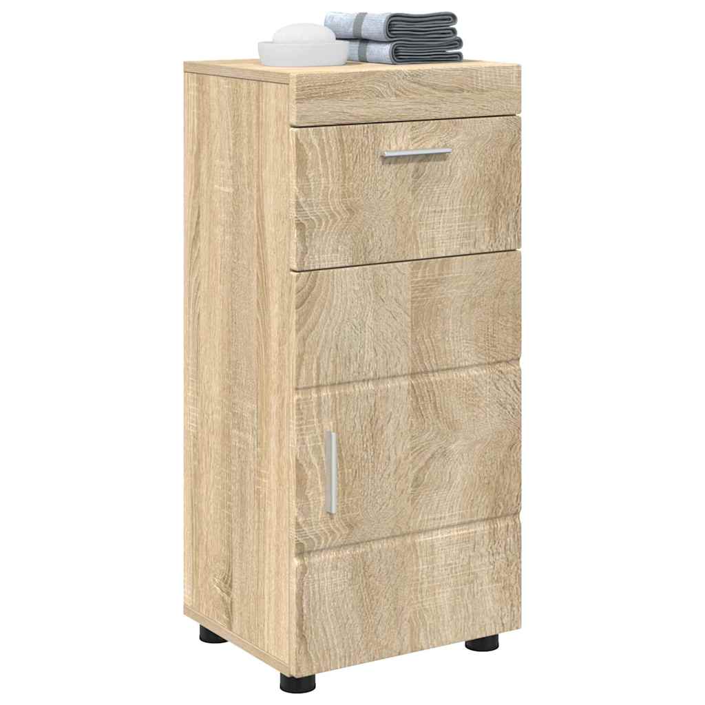 vidaXL Bathroom Cabinet Sonoma oak 37 x 31.5 x 82 cm Engineered wood