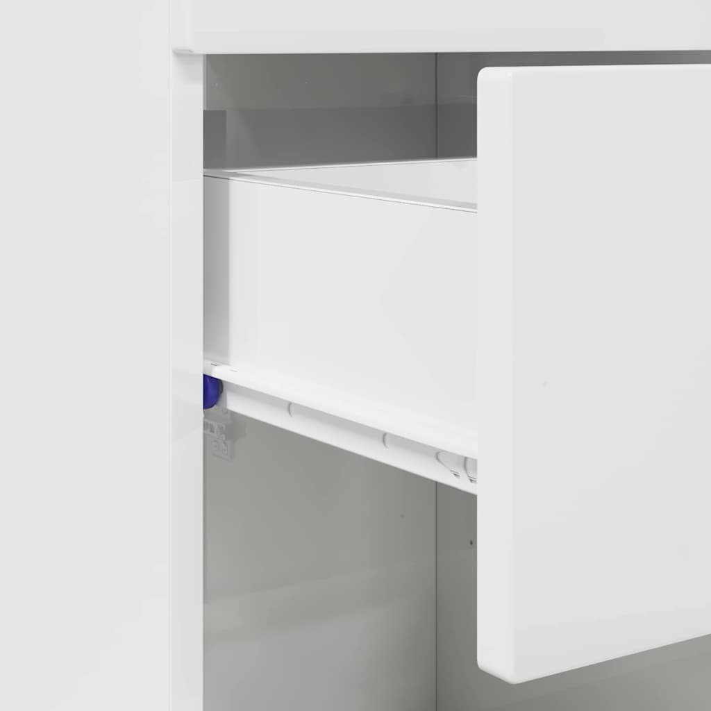 vidaXL Bathroom Cabinet with Door High gloss white 37 x 31.5 x 82 cm