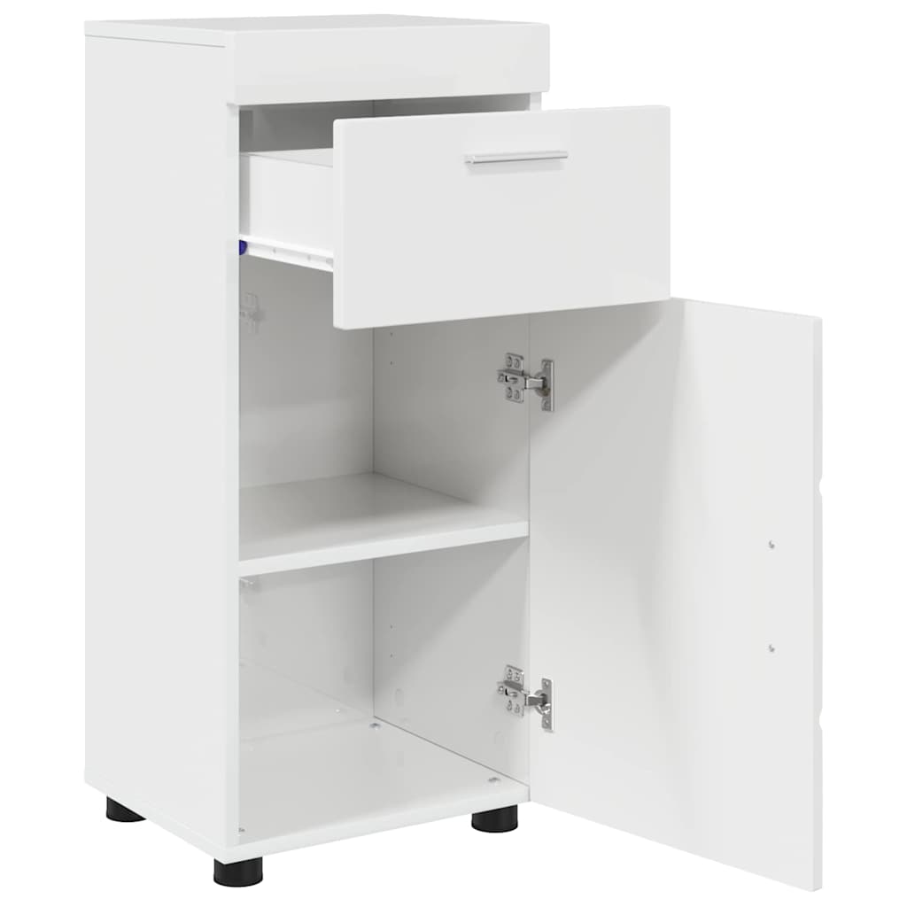 vidaXL Bathroom Cabinet with Door High gloss white 37 x 31.5 x 82 cm