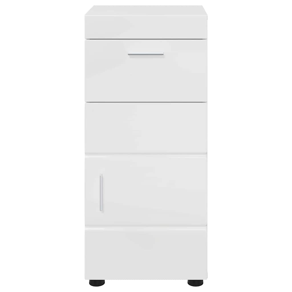 vidaXL Bathroom Cabinet with Door High gloss white 37 x 31.5 x 82 cm