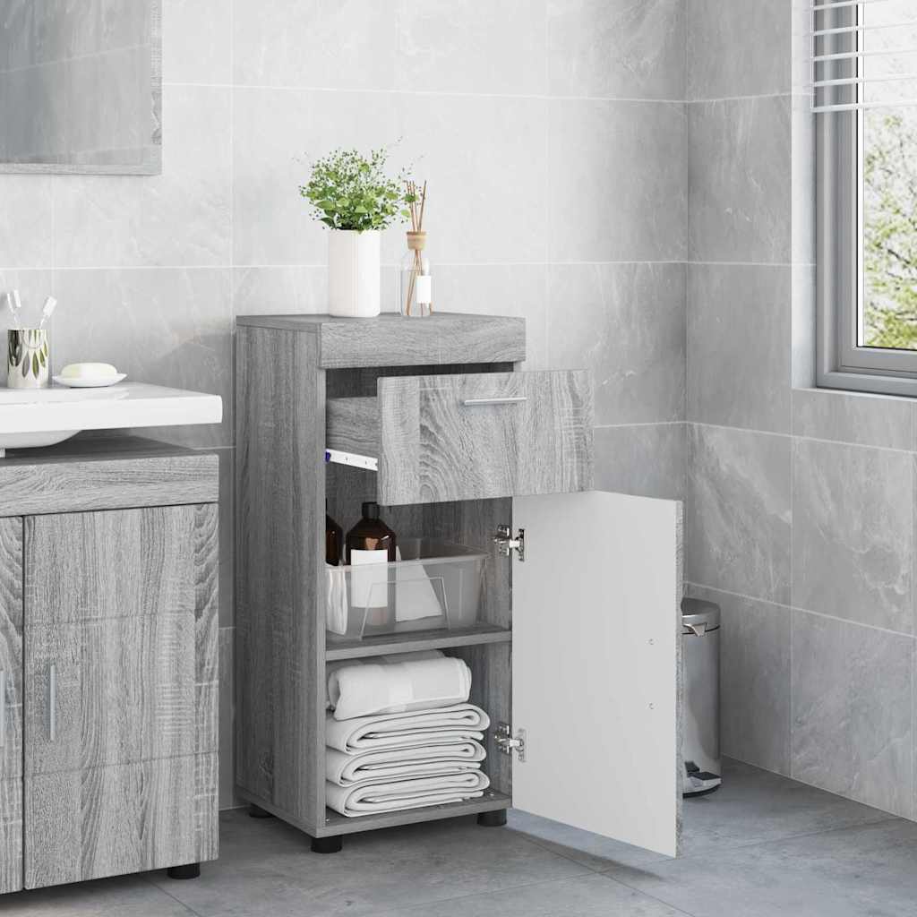 vidaXL Bathroom Cabinet Grey sonoma 37 x 31.5 x 82 cm Engineered wood