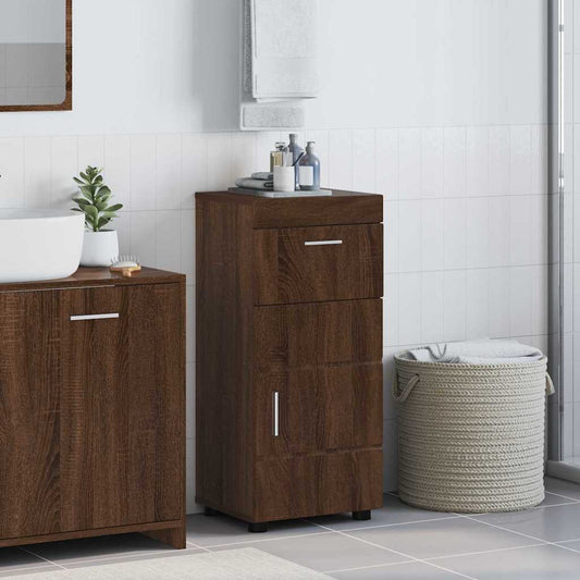 vidaXL Bathroom Cabinet Brown oak 37 x 31.5 x 82 cm Engineered wood