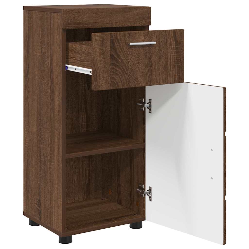 vidaXL Bathroom Cabinet Brown oak 37 x 31.5 x 82 cm Engineered wood