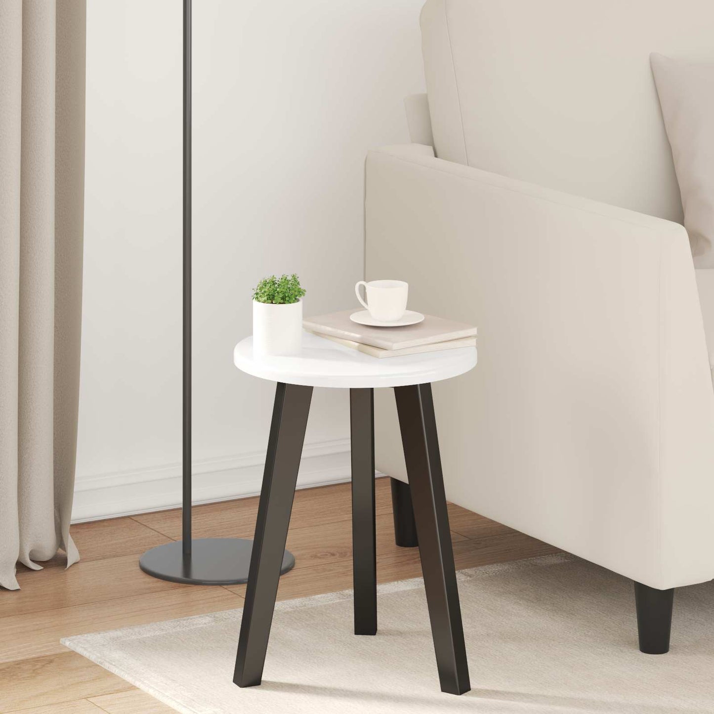 Table Top Ø 30 x 1.5 cm Round Engineered Wood High Gloss White