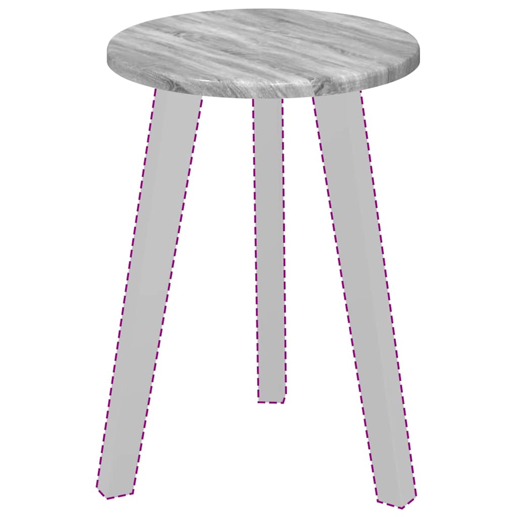 Table Top Ø 30 x 1.5 cm Round Engineered Wood Grey Sonoma