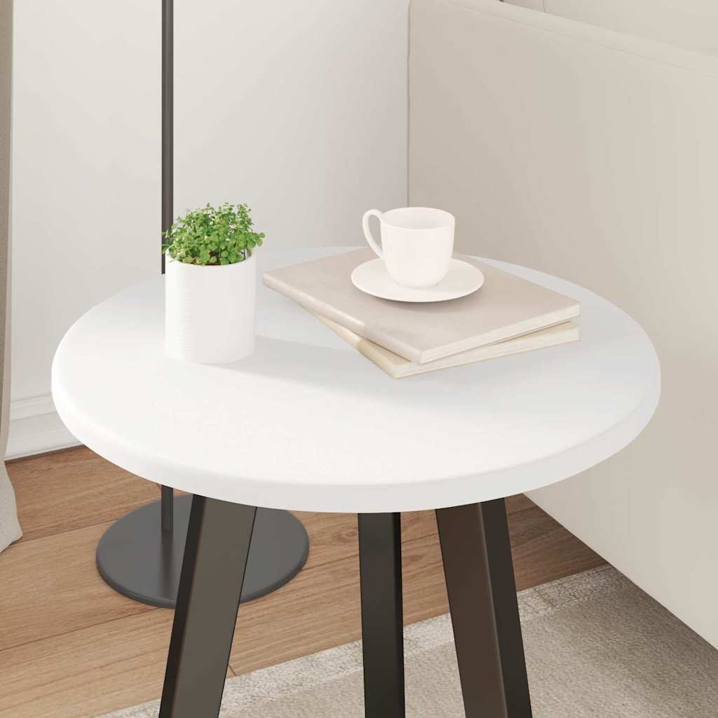 Table Top Ø 40 x 1.5 cm Round Engineered Wood White