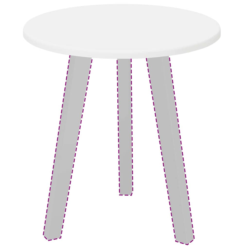 Table Top Ø 40 x 1.5 cm Round Engineered Wood White