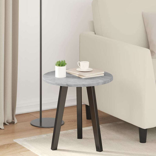 Table Top Ø 40 x 1.5 cm Round Engineered Wood Concrete Grey