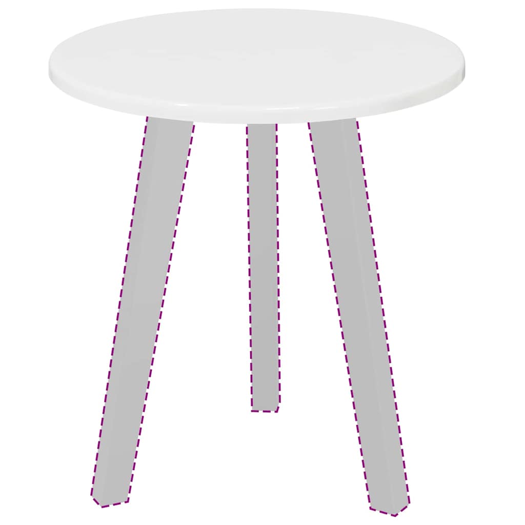 Table Top High gloss white Ø 40 x 1.5 cm Engineered Wood