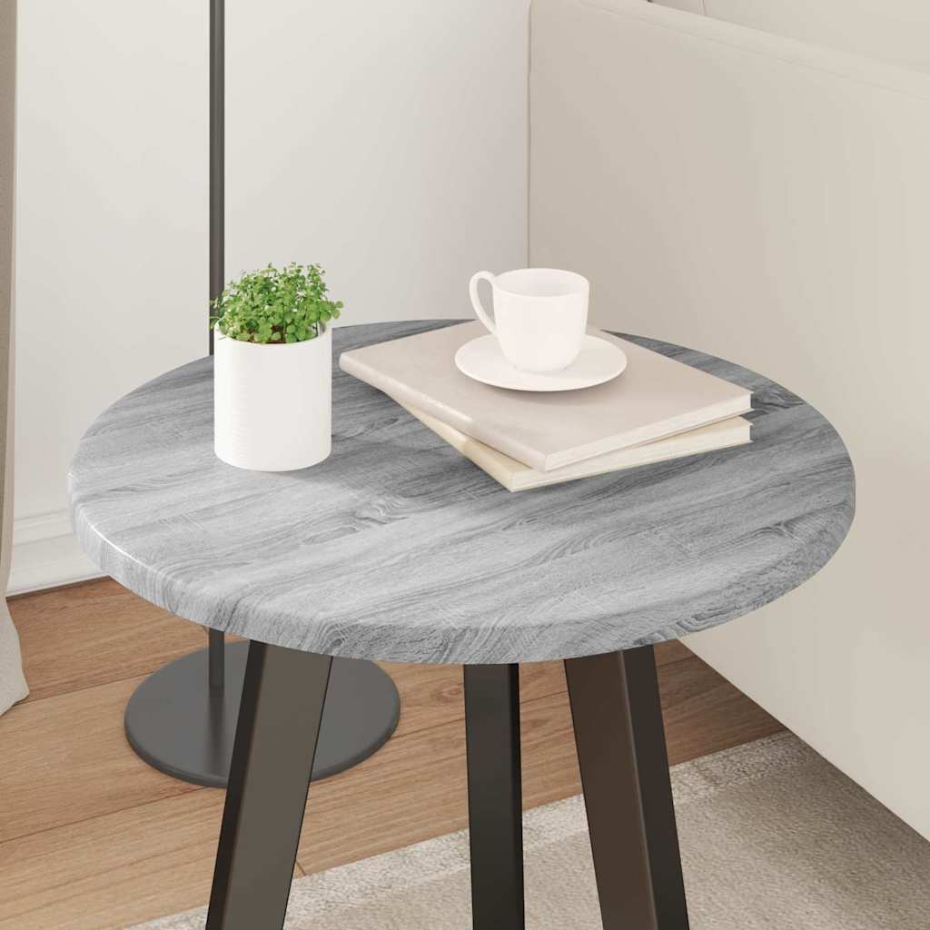 Table Top Ø 40 x 1.5 cm Round Engineered Wood Grey Sonoma