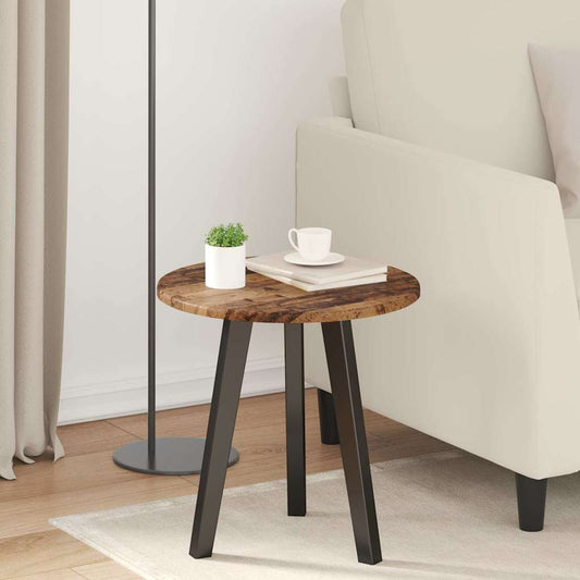 Table Top Ø 40 x 1.5 cm Round Engineered Wood Old Wood