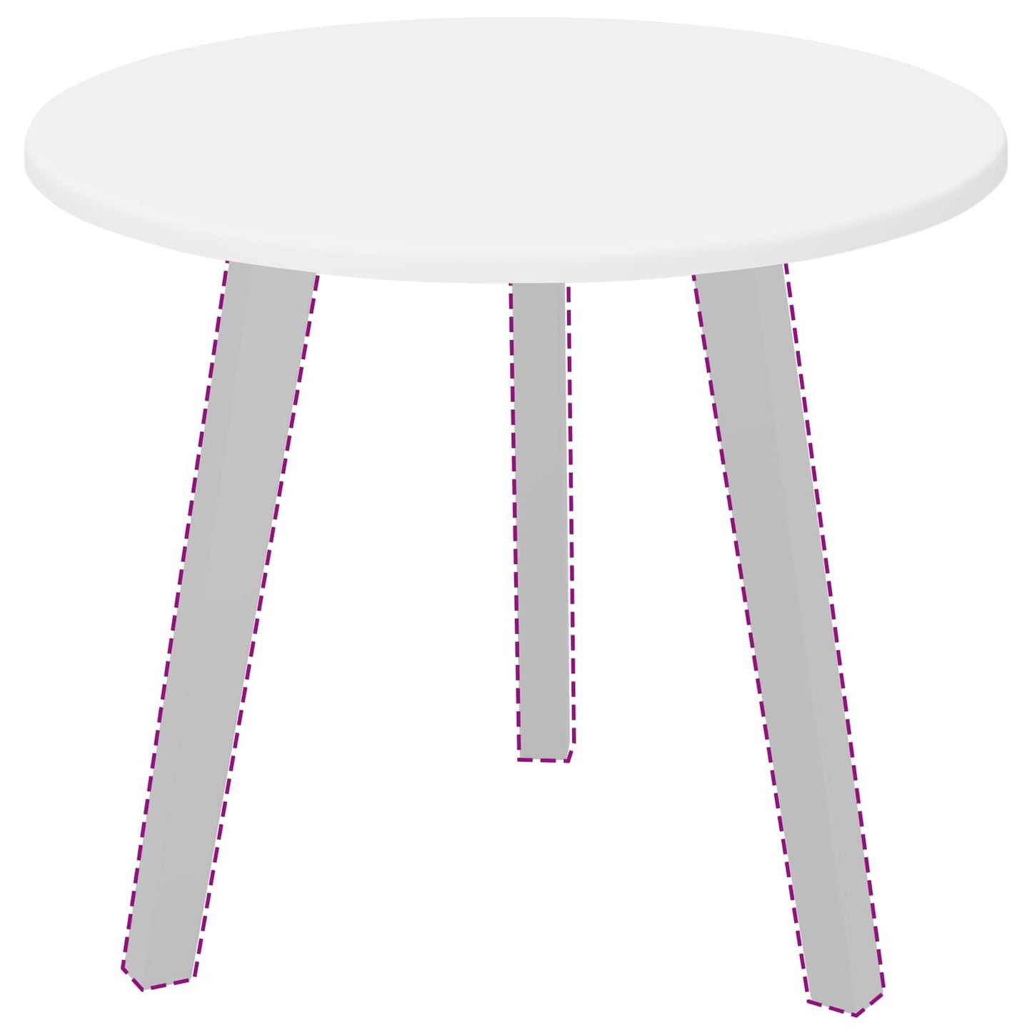 Table Top Ø 50 x 1.5 cm Round Engineered Wood White