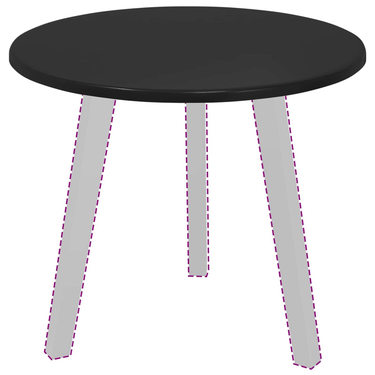 Table Top Ø 50 x 1.5 cm Round Engineered Wood Black