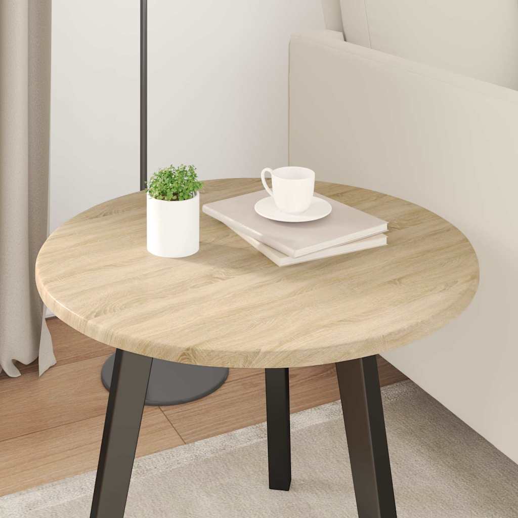Table Top Ø 50 x 1.5 cm Round Engineered Wood Sonoma Oak