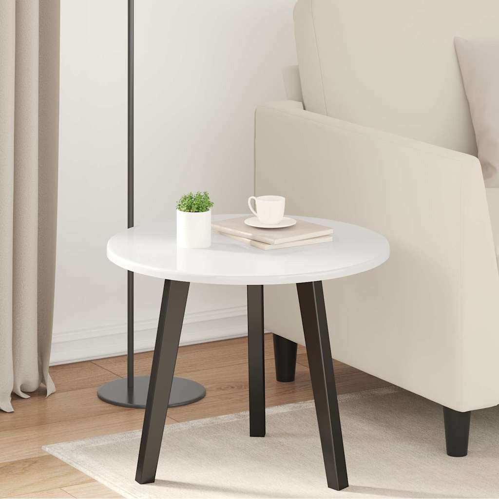 Table Top High gloss white Ø 50 x 1.5 cm Engineered Wood
