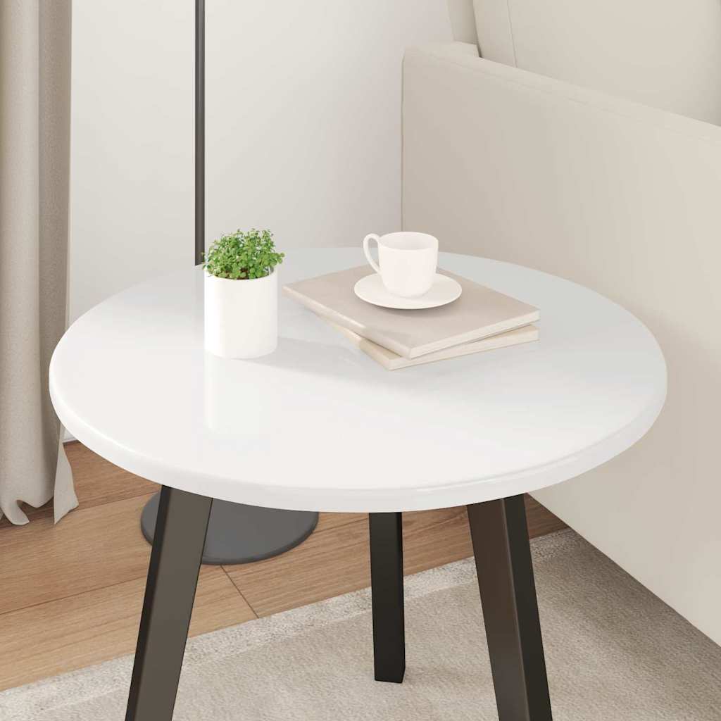 Table Top High gloss white Ø 50 x 1.5 cm Engineered Wood