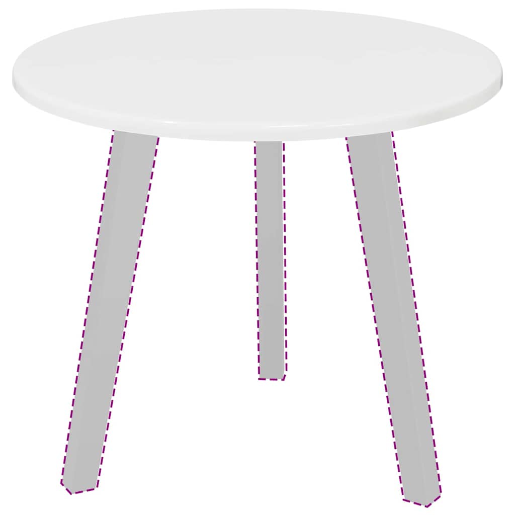 Table Top High gloss white Ø 50 x 1.5 cm Engineered Wood