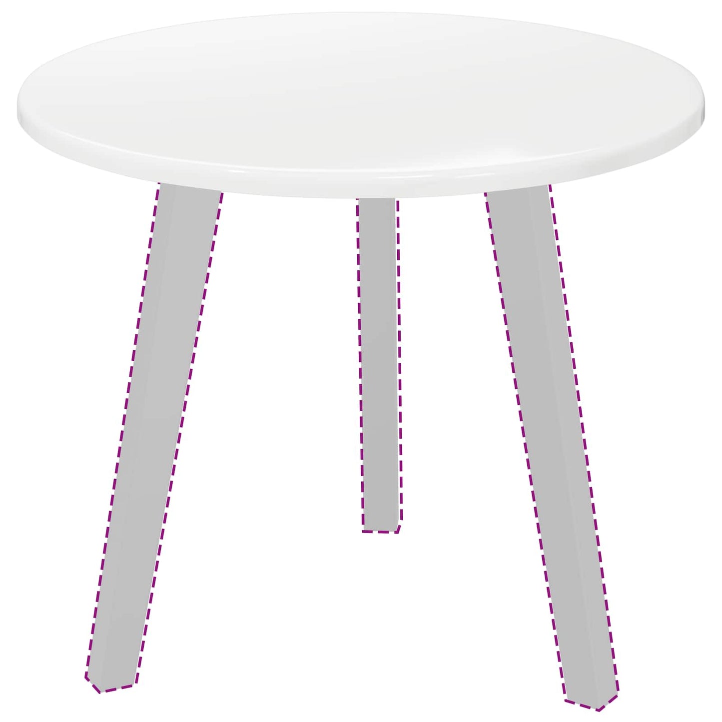 Table Top Ø 50 x 1.5 cm Round Engineered Wood High Gloss White