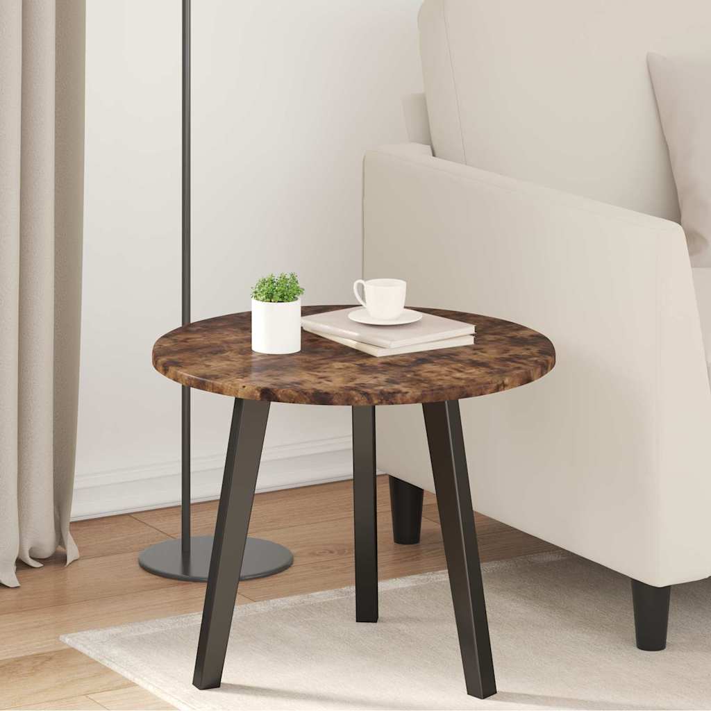 Table Top Ø 50 x 1.5 cm Round Engineered Wood Smoked Oak