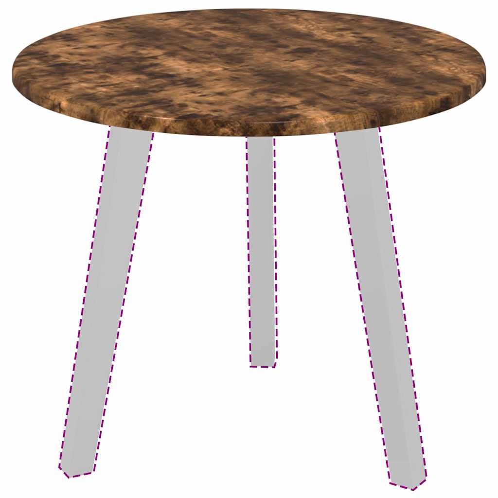Table Top Ø 50 x 1.5 cm Round Engineered Wood Smoked Oak