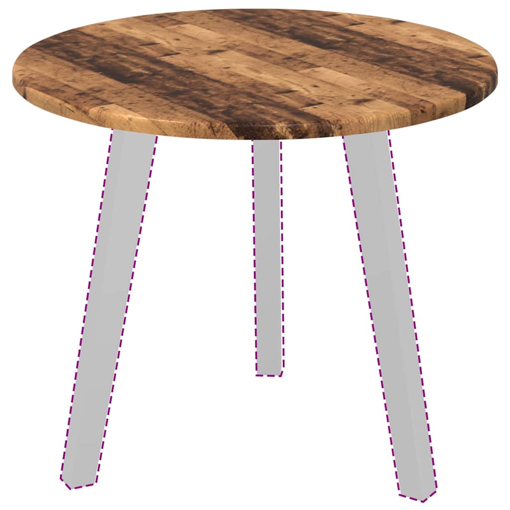 Table Top Old wood Ø 50 x 1.5 cm Engineered Wood