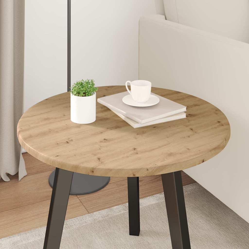 Table Top Ø 50 x 1.5 cm Round Engineered Wood Artisan oak