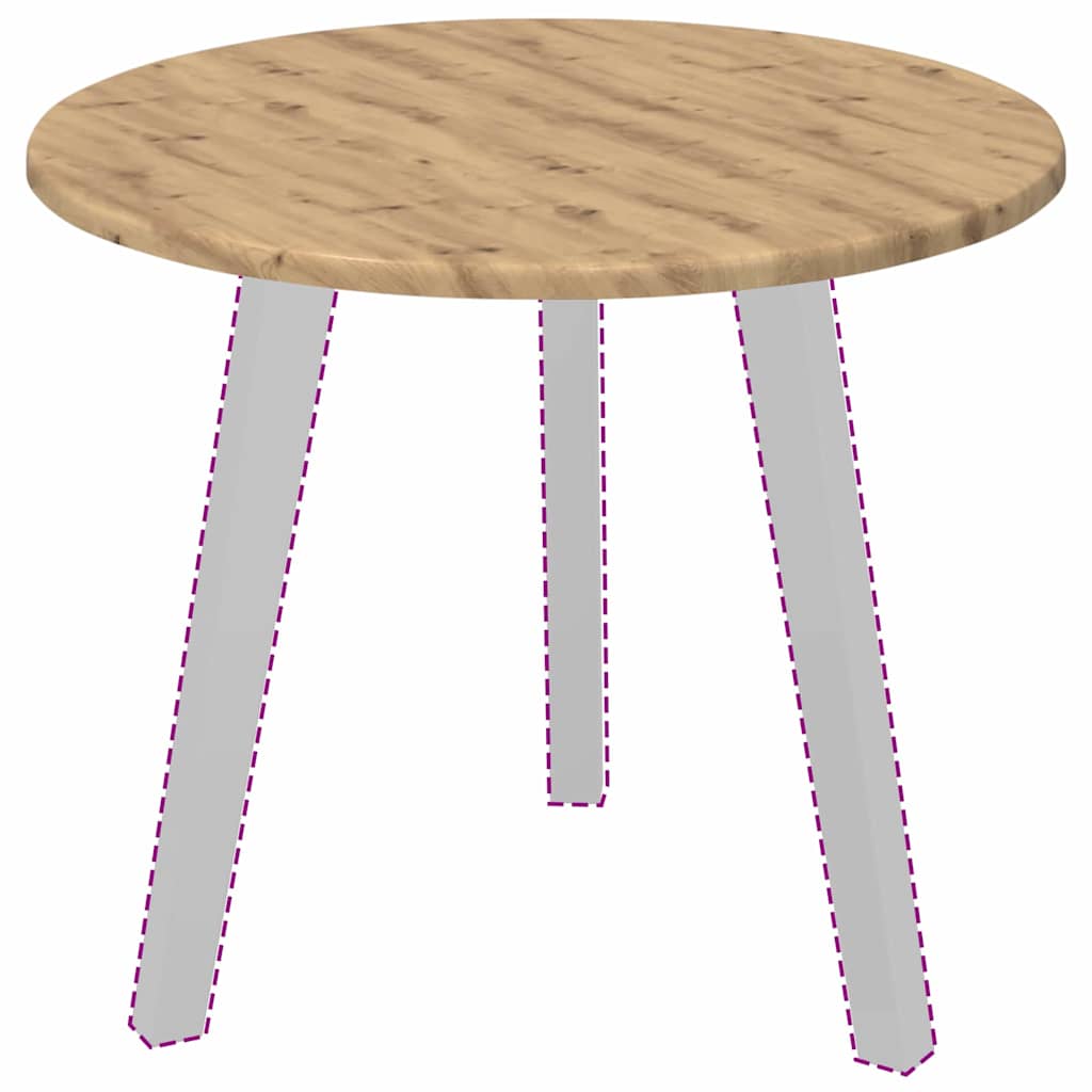 Table Top Ø 50 x 1.5 cm Round Engineered Wood Artisan oak