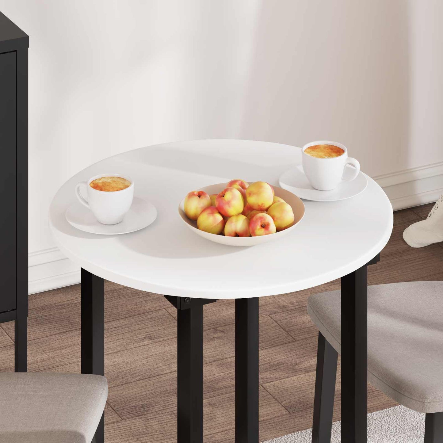 Table Top White Ø 60 x 1.5 cm Engineered Wood
