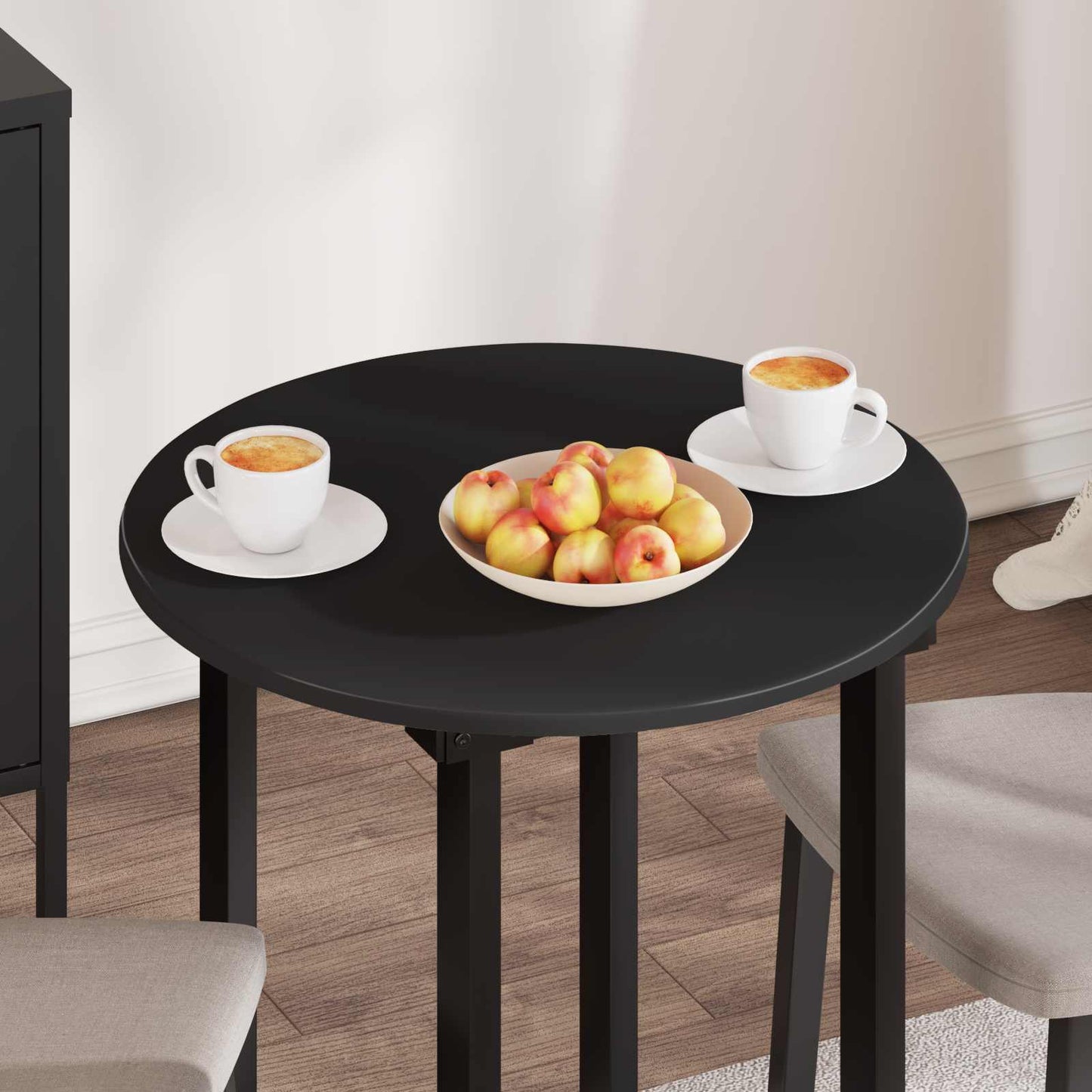 Table Top Black Ø 60 x 1.5 cm Engineered Wood