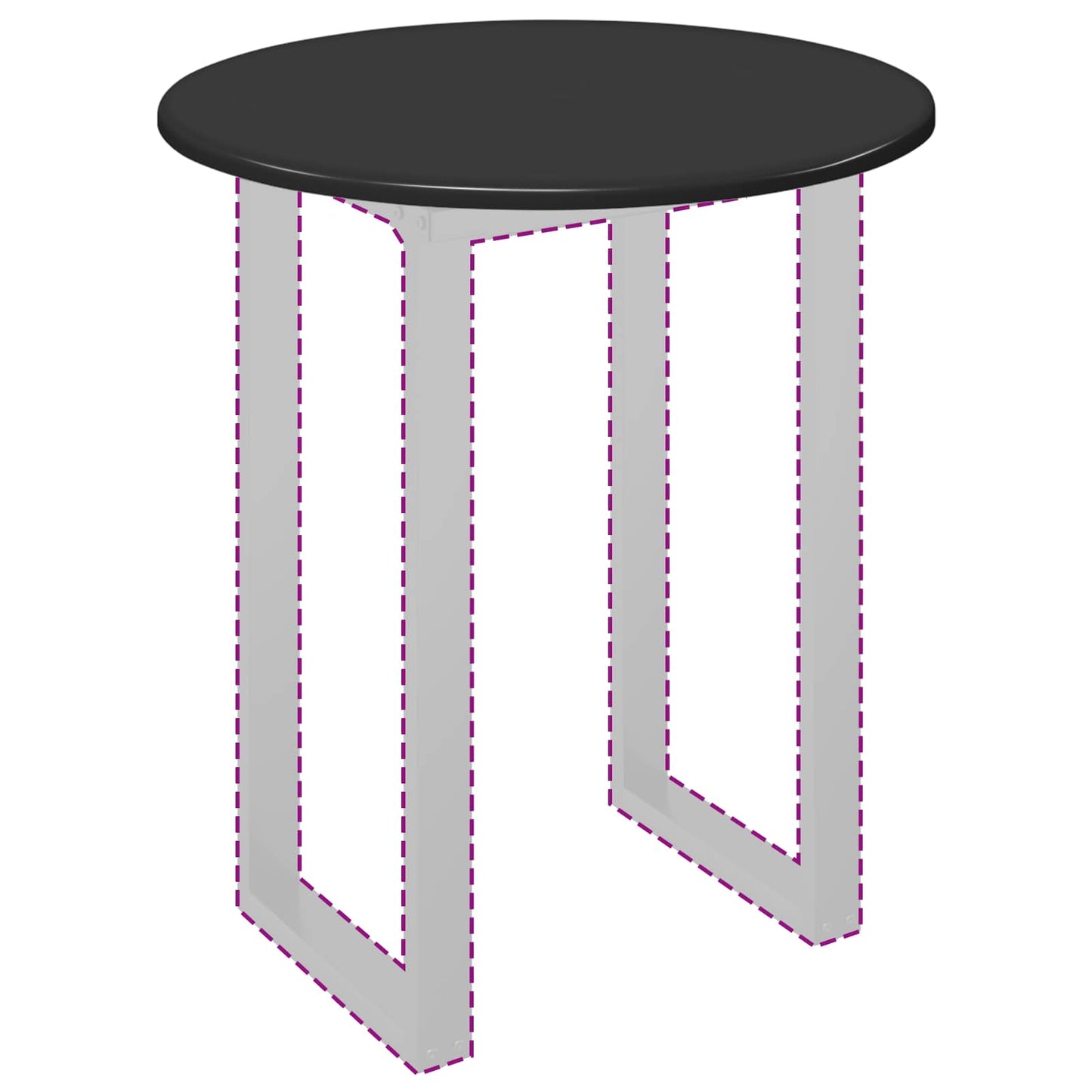 Table Top Ø 60 x 1.5 cm Round Engineered Wood Black