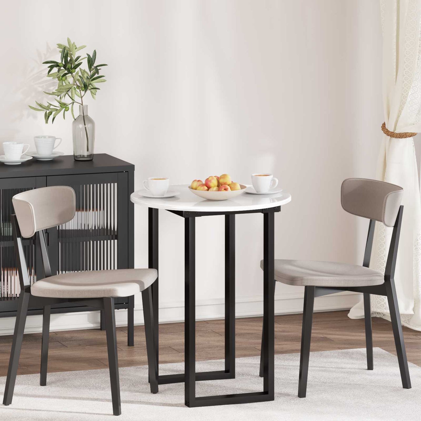Table Top Ø 60 x 1.5 cm Round Engineered Wood High Gloss White