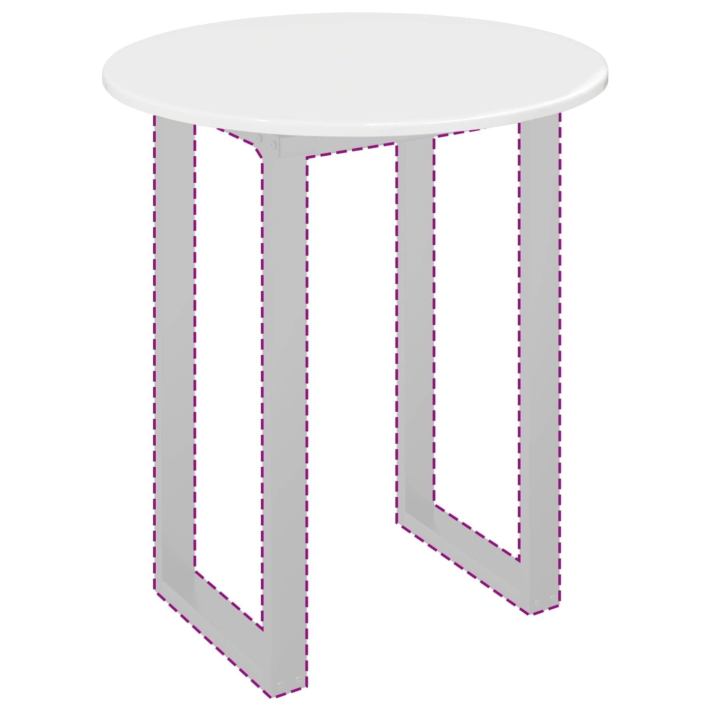 Table Top Ø 60 x 1.5 cm Round Engineered Wood High Gloss White