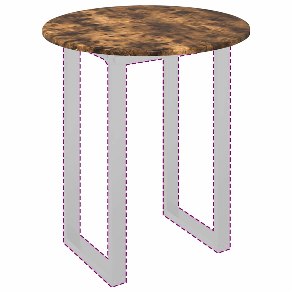 Table Top Ø 60 x 1.5 cm Round Engineered Wood Smoked Oak