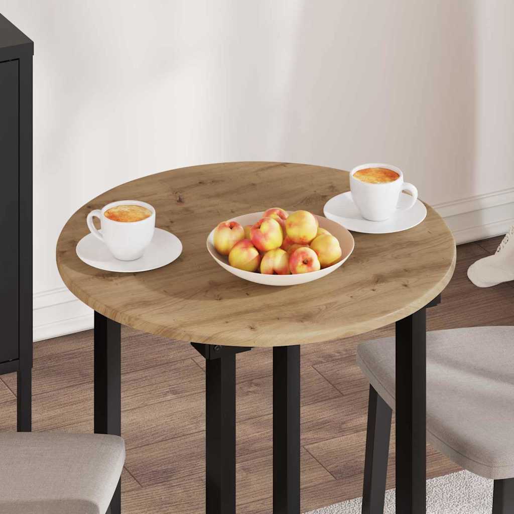 Table Top Ø 60 x 1.5 cm Round Engineered Wood Artisan oak
