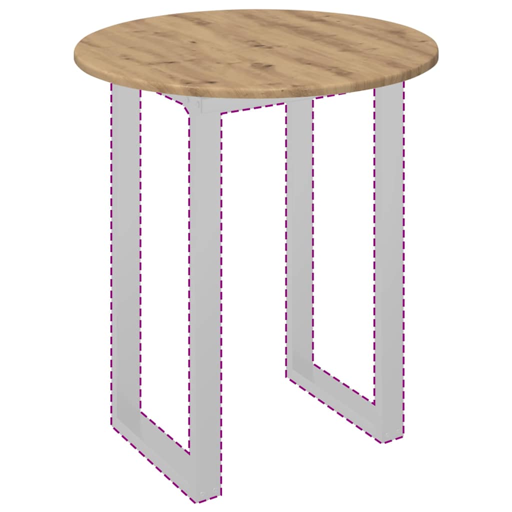Table Top Ø 60 x 1.5 cm Round Engineered Wood Artisan oak