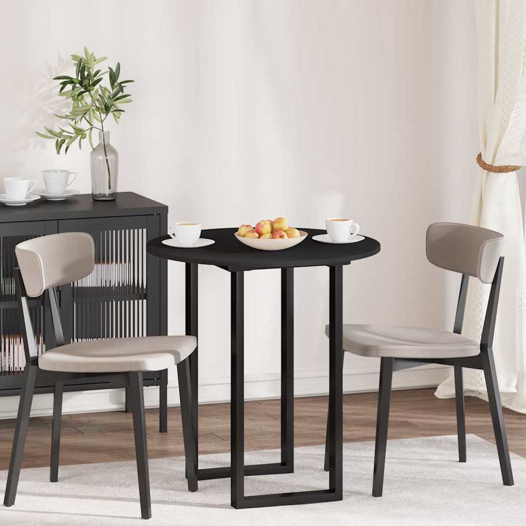 Table Top Black Ø 70 x 1.5 cm Engineered Wood