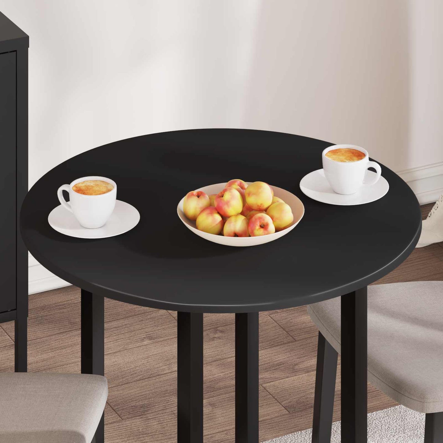 Table Top Ø 70 x 1.5 cm Round Engineered Wood Black