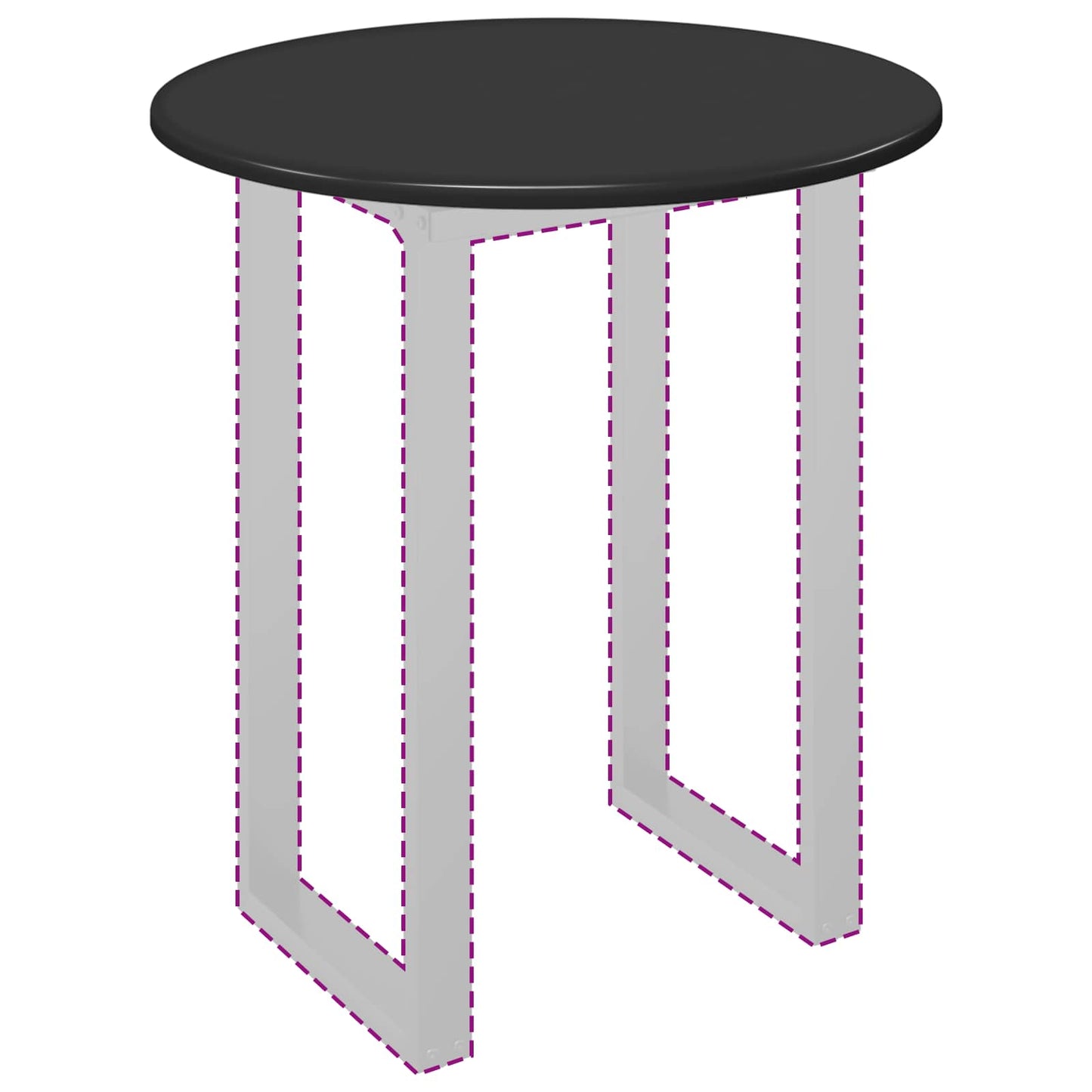 Table Top Ø 70 x 1.5 cm Round Engineered Wood Black