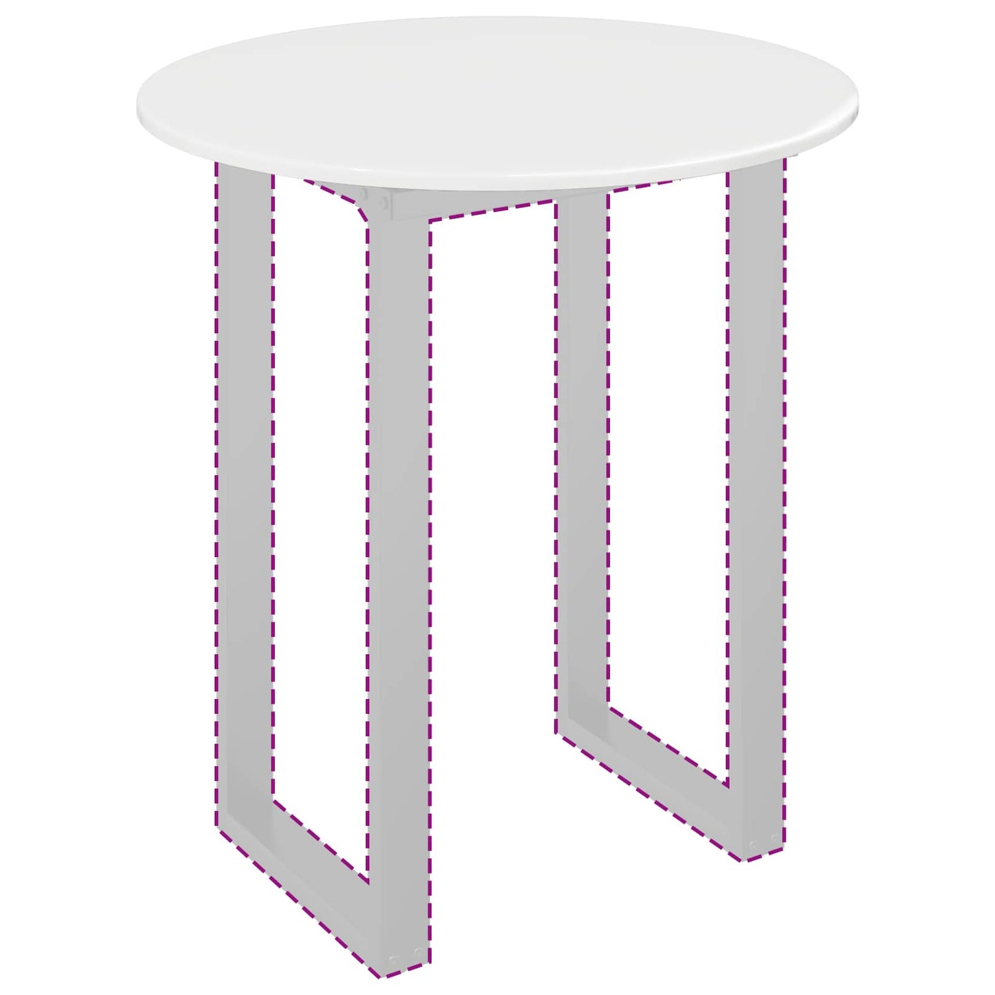 Table Top Ø 70 x 1.5 cm Round Engineered Wood High Gloss White