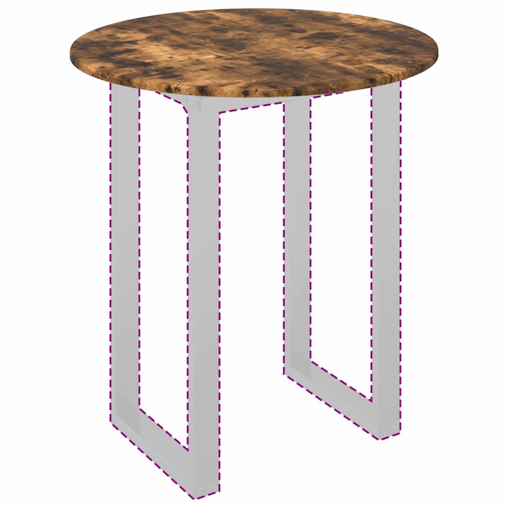 Table Top Ø 70 x 1.5 cm Round Engineered Wood Smoked Oak