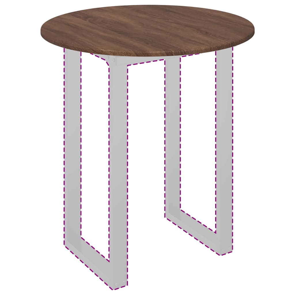 Table Top Ø 70 x 1.5 cm Round Engineered Wood Brown Oak