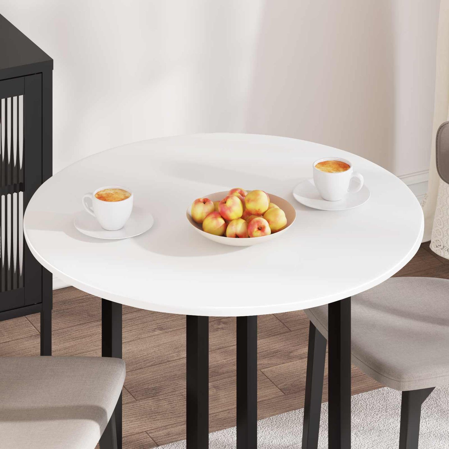 Table Top Ø 80 x 1.5 cm Round Engineered Wood White