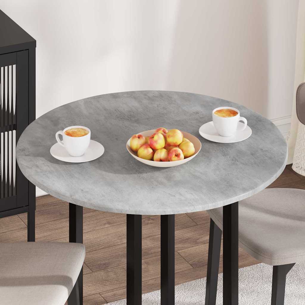 Table Top Ø 80 x 1.5 cm Round Engineered Wood Concrete Grey
