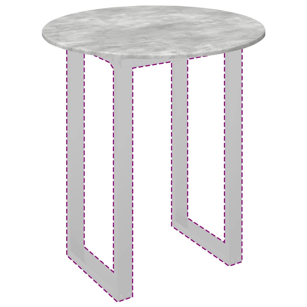 Table Top Ø 80 x 1.5 cm Round Engineered Wood Concrete Grey