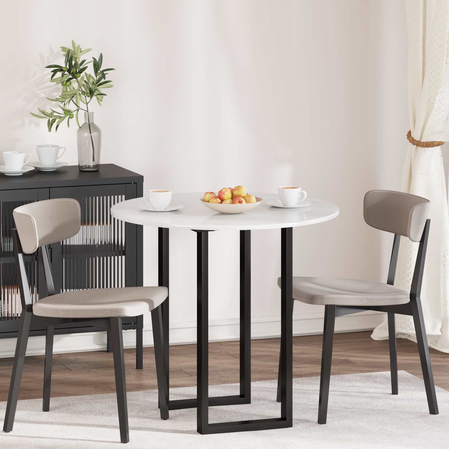 Table Top Ø 80 x 1.5 cm Round Engineered Wood High Gloss White