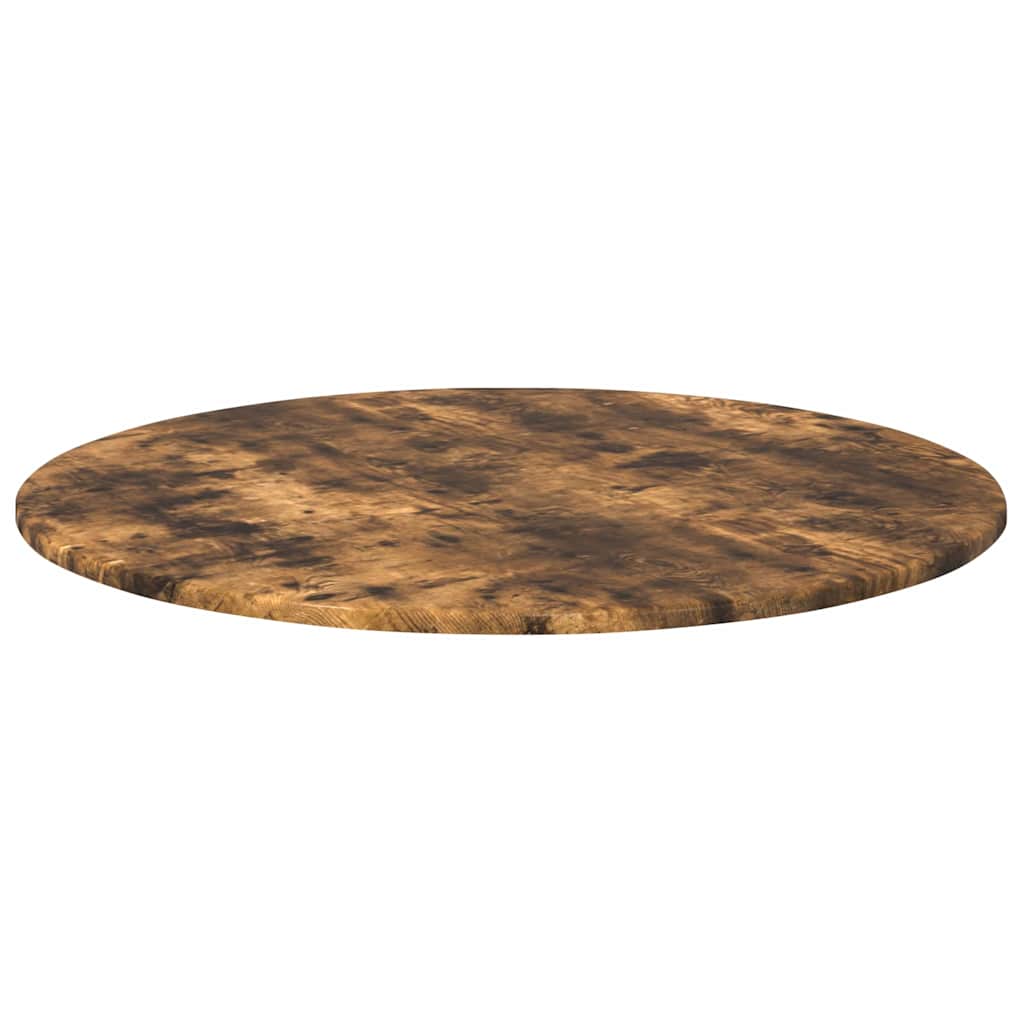 Table Top Ø 80 x 1.5 cm Round Engineered Wood Smoked Oak