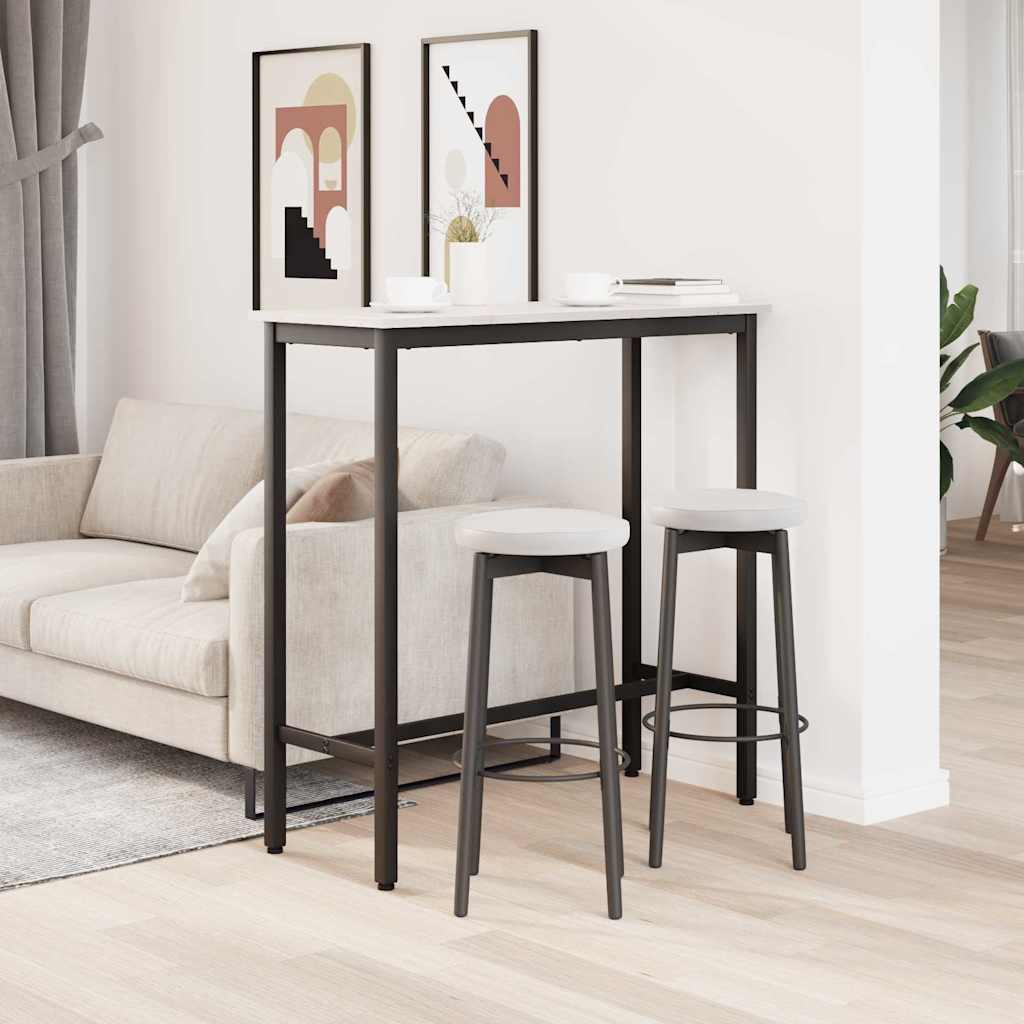 Table White 100 x 40 x 101 cm Engineered Wood and Steel